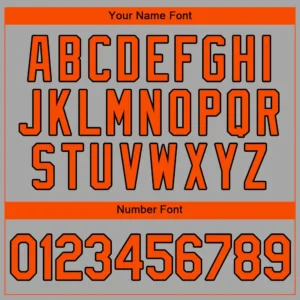 Custom Gray Baseball Jersey with Orange-Black - Image 2