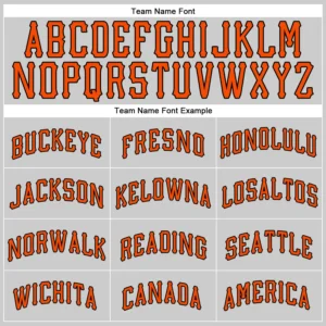 Custom Gray Baseball Jersey with Orange-Black - Image 3