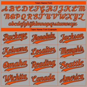 Custom Gray Baseball Jersey with Orange-Black - Image 3