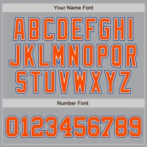 Custom Gray Baseball Jersey with Orange-White-Royal - Image 3