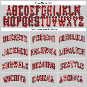 Custom Gray Baseball Jersey with Red-Black - Image 3