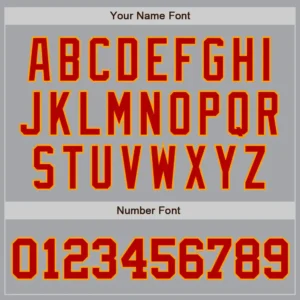 Custom Gray Baseball Jersey with Red-Gold - Image 3