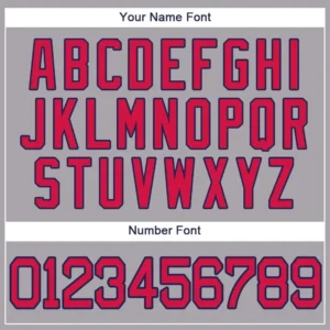 Custom Gray Baseball Jersey with Red-Navy - Image 2