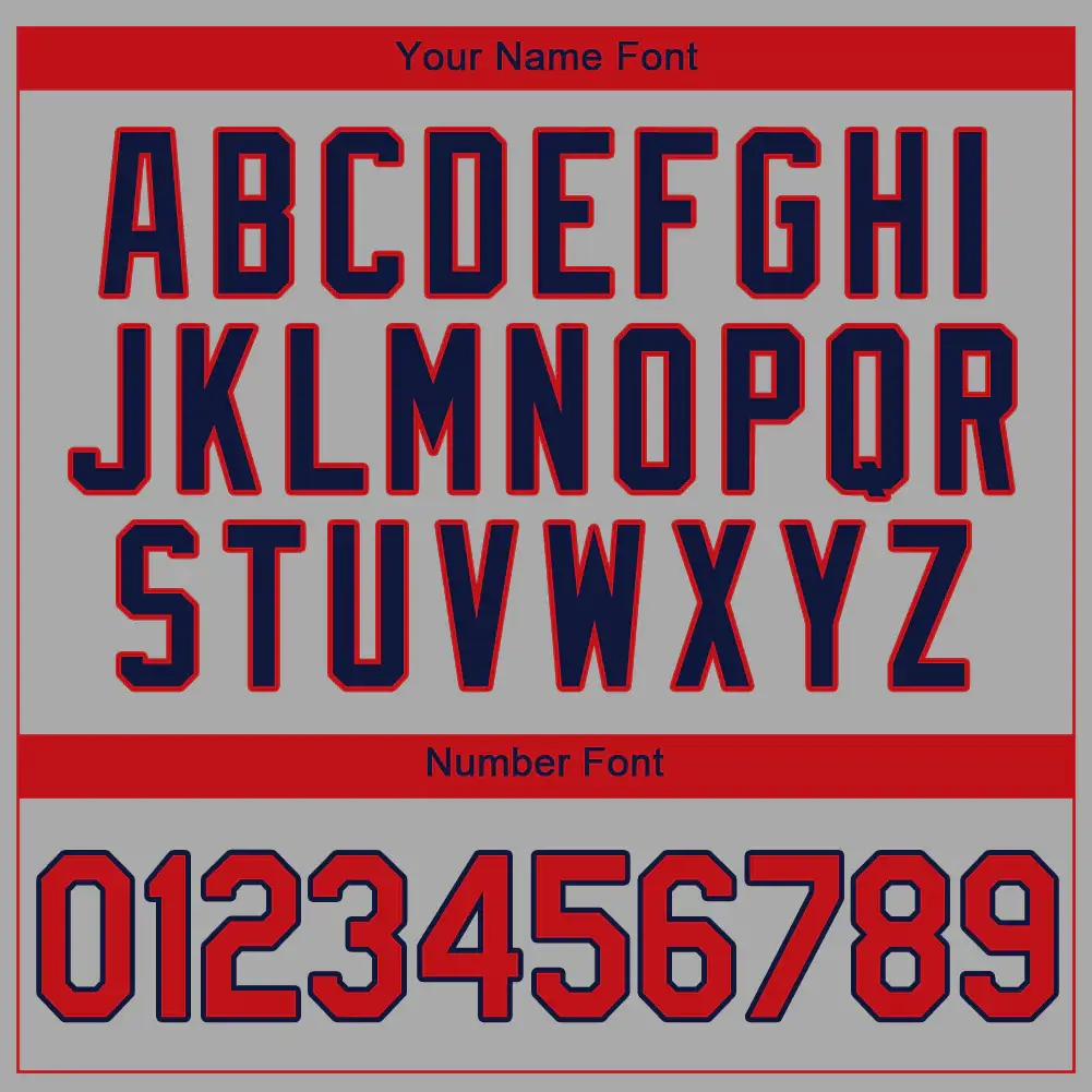 Custom Gray Baseball Jersey with Red-Navy - Image 2