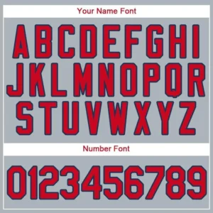Custom Gray Baseball Jersey with Red-Navy - Image 2