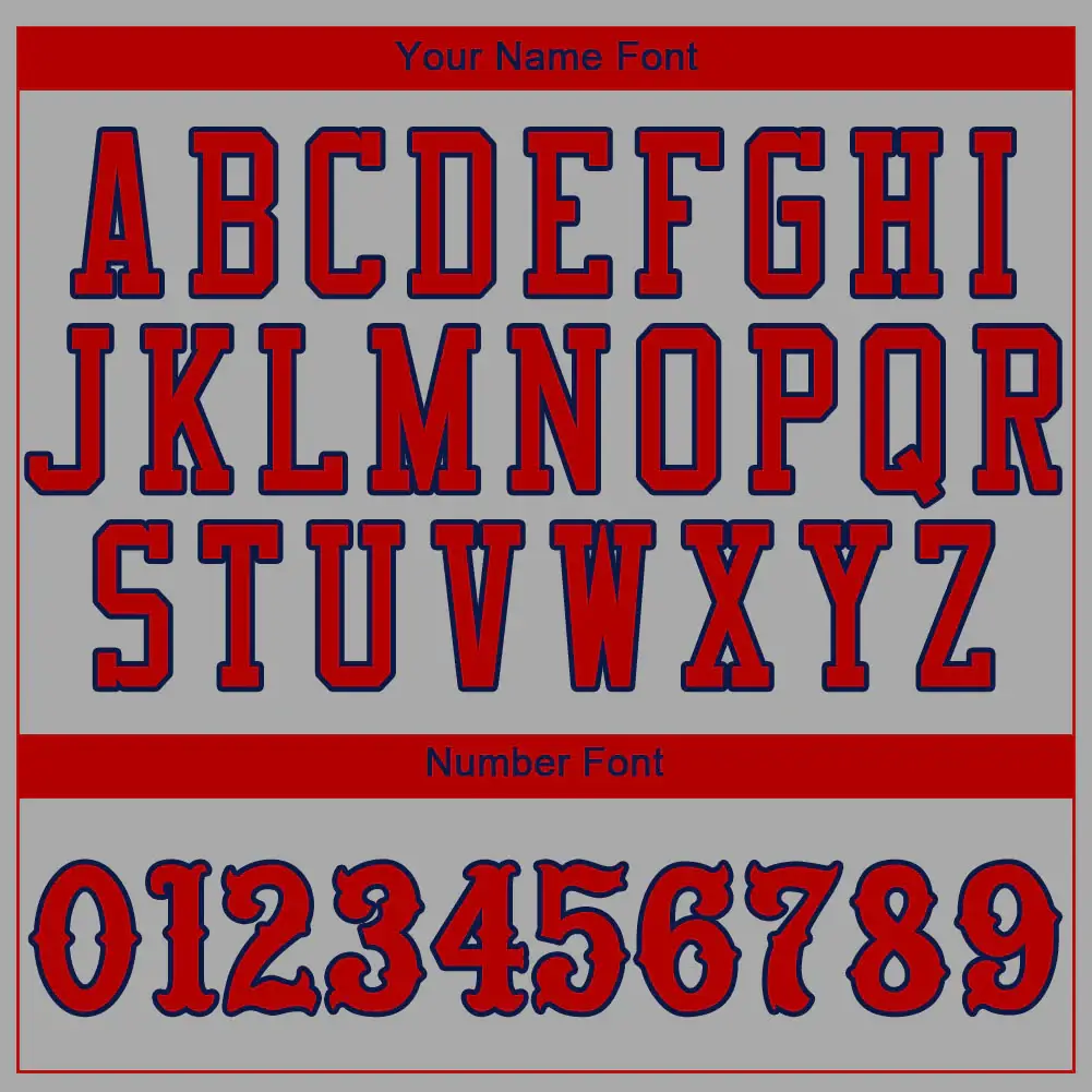 Custom Gray Baseball Jersey with Red-Navy - Image 2