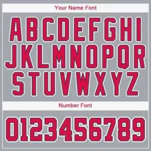 Custom Gray Baseball Jersey with Red-Navy - Image 2