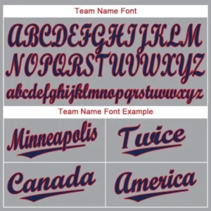 Custom Gray Baseball Jersey with Red-Navy - Image 3
