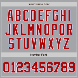 Custom Gray Baseball Jersey with Red-White-Light Blue - Image 3
