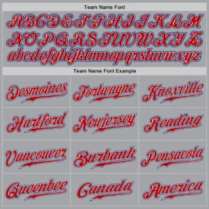 Custom Gray Baseball Jersey with Red-White-Royal - Image 2