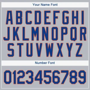 Custom Gray Baseball Jersey with Royal-Orange - Image 2