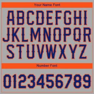 Custom Gray Baseball Jersey with Royal-Orange - Image 2