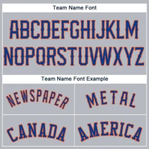 Custom Gray Baseball Jersey with Royal-Orange - Image 3