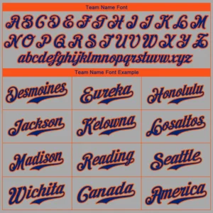 Custom Gray Baseball Jersey with Royal-Orange - Image 3