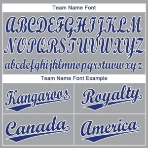 Custom Gray Baseball Jersey with Royal-White - Image 3