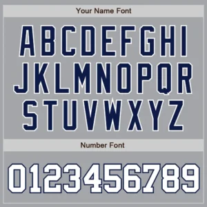 Custom Gray Baseball Jersey with White-Navy - Image 2