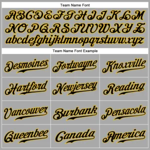 Custom Gray Pinstripe Baseball Jersey with Black-Gold - Image 2
