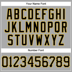 Custom Gray Pinstripe Baseball Jersey with Black-Gold - Image 3