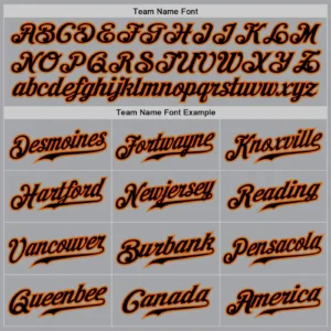 Custom Gray Pinstripe Baseball Jersey with Black-Orange - Image 3