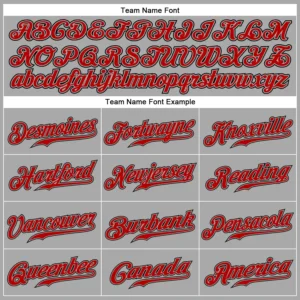 Custom Gray Pinstripe Baseball Jersey with Red-Black - Image 2