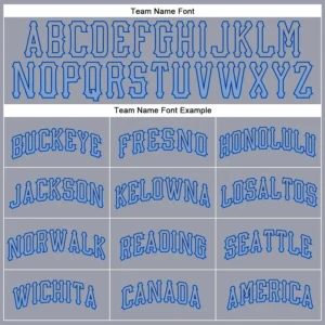 Custom Gray Drift Fashion Baseball Jersey with Light Blue-Royal - Image 2