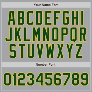 Custom Gray Pinstripe Baseball Jersey with Green-Gold - Image 2