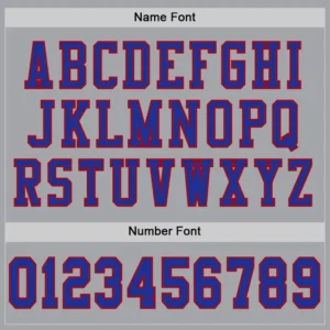 Custom Gray Mesh Football Jersey with Royal-Red - Image 2