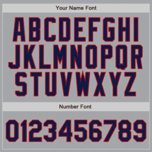 Custom Gray Pinstripe Baseball Jersey with Navy-Red - Image 2