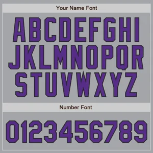 Custom Gray Pinstripe Baseball Jersey with Purple-Black - Image 2