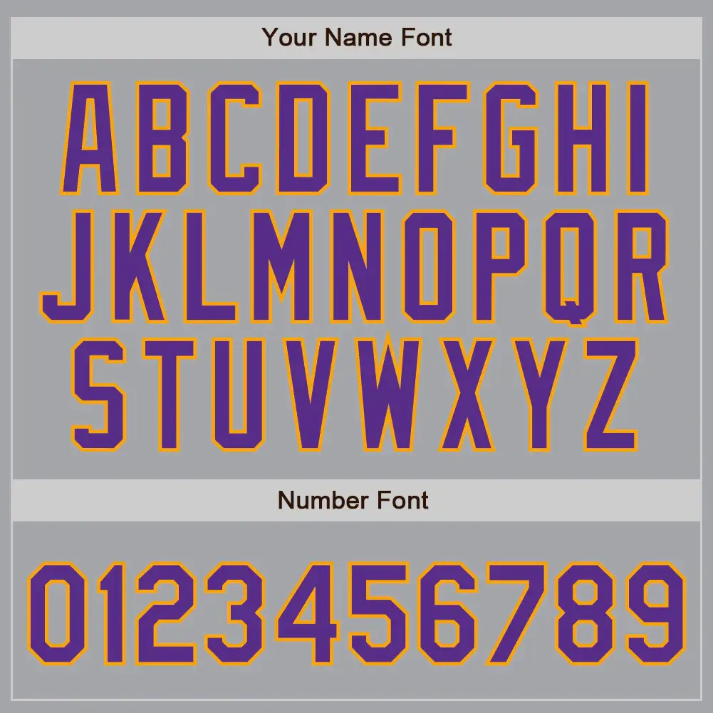Custom Gray Purple Pinstripe Baseball Jersey with Purple-Gold - Image 2