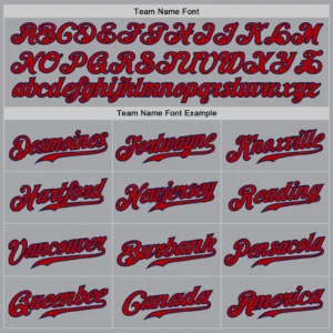 Custom Gray Pinstripe Baseball Jersey with Red-Navy - Image 3