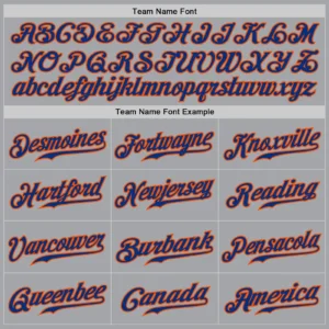 Custom Gray Pinstripe Baseball Jersey with Royal-Orange - Image 3
