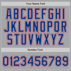 Custom Gray Pinstripe Baseball Jersey with Royal-Red - Image 2
