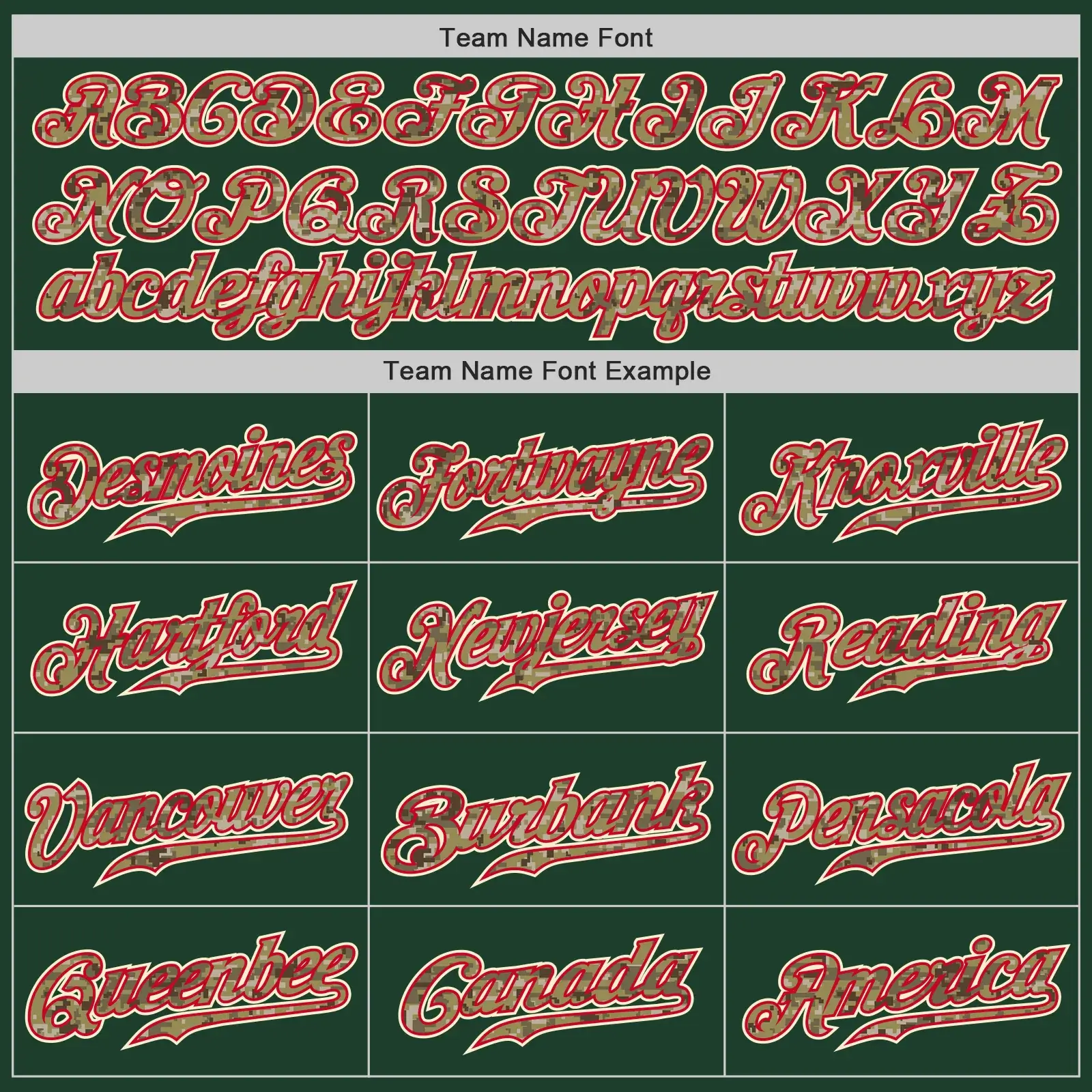 Custom Green Baseball Jersey with Camo-Red - Image 2