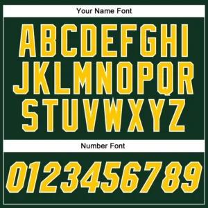 Custom Green Baseball Jersey with Gold-White - Image 3