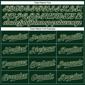 Custom Green Baseball Jersey with Green-Cream - Image 2