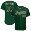 Custom Green Baseball Jersey with Green-Cream