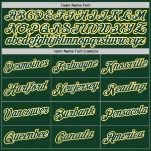 Custom Green Baseball Jersey with Green-Gold - Image 2