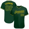 Custom Green Baseball Jersey with Green-Gold