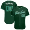 Custom Green Baseball Jersey with Kelly Green-White