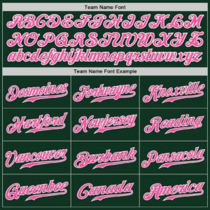 Custom Green Baseball Jersey with Pink-White - Image 2