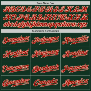 Custom Green Baseball Jersey with Red-Cream - Image 2