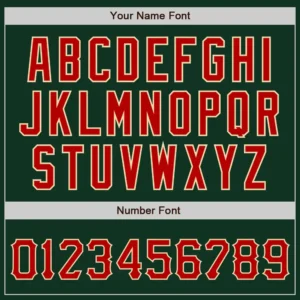 Custom Green Baseball Jersey with Red-Cream - Image 3