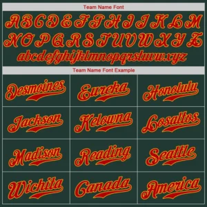 Custom Green Baseball Jersey with Red-Gold - Image 3