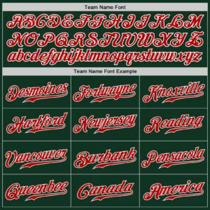 Custom Green Baseball Jersey with Red-White - Image 2