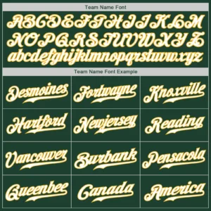 Custom Green Baseball Jersey with White-Gold - Image 3