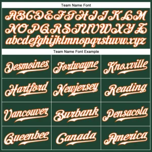 Custom Green Baseball Jersey with White-Orange - Image 2