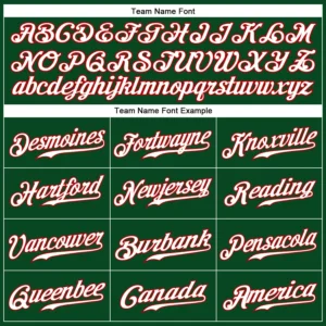 Custom Green Baseball Jersey with White-Red - Image 2