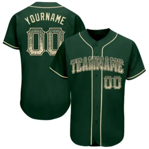 Custom Green Drift Fashion Baseball Jersey with Cream-Black