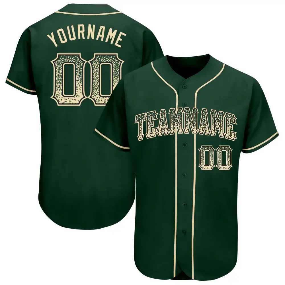 Custom Green Drift Fashion Baseball Jersey with Cream-Black